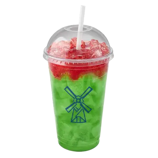 Dutch Bros Green Lagoon Rebel w/ Strawberry