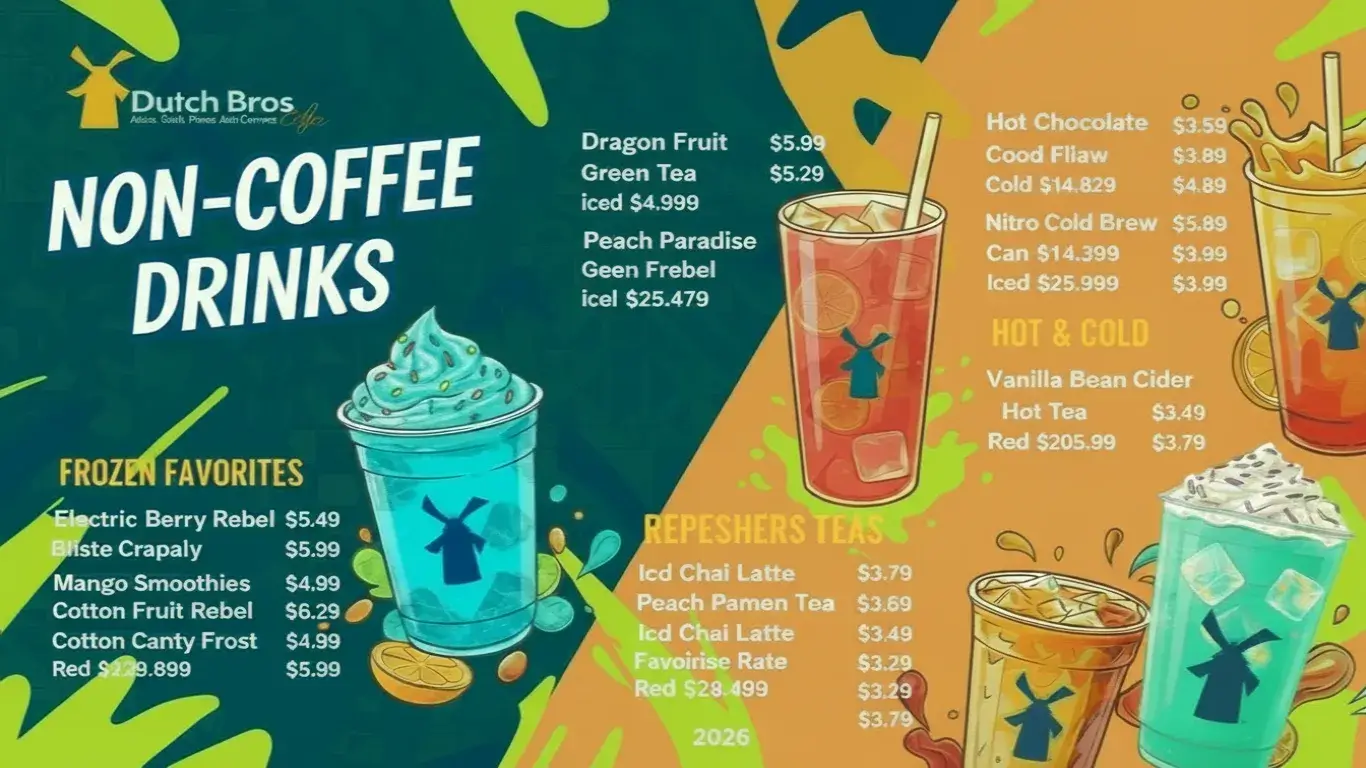 Dutch Bros Non-Coffee Drinks Menu 2026